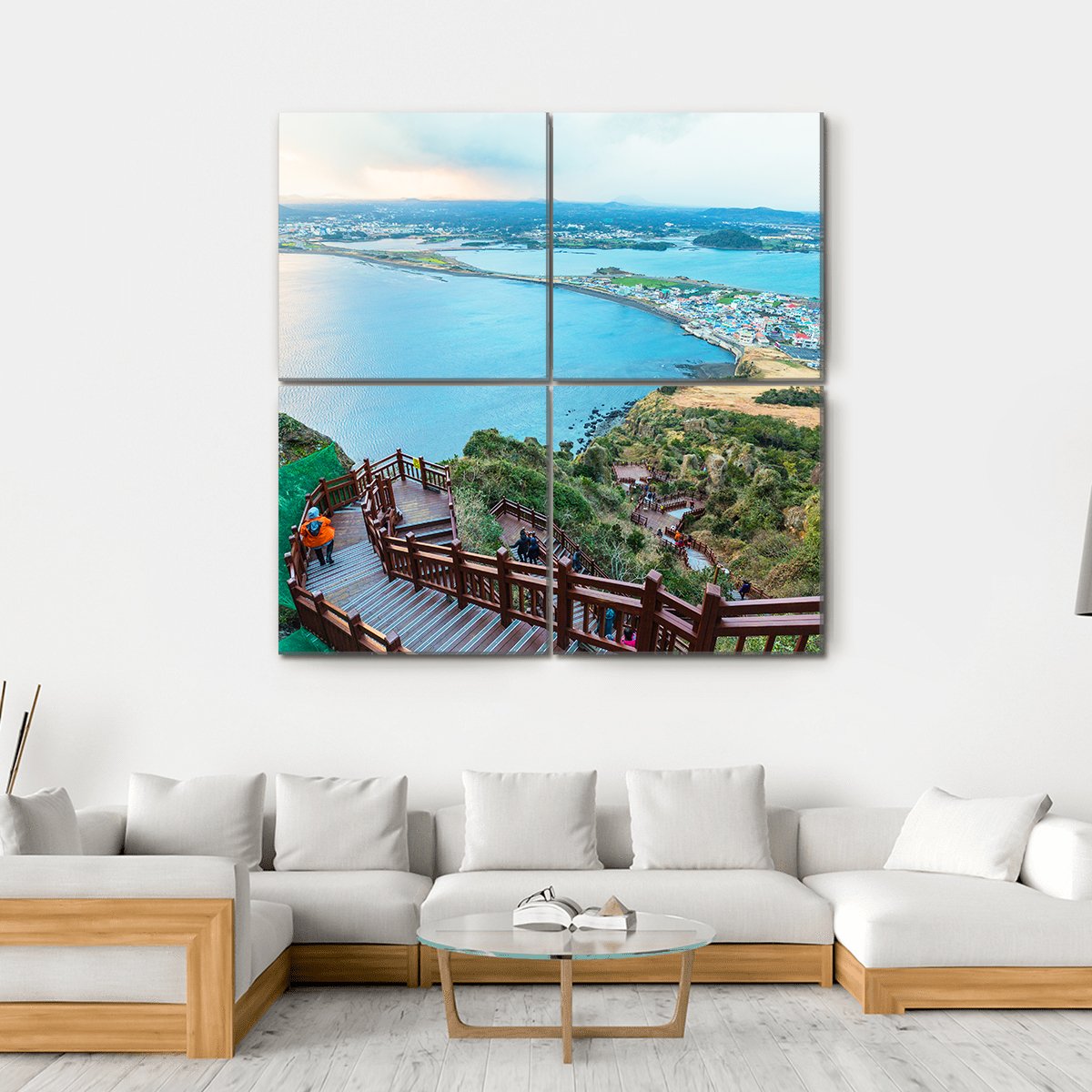 Jeju Do Beach Island South Korea Canvas Wall Art-4 Square-Gallery Wrap-17" x 17"-Tiaracle
