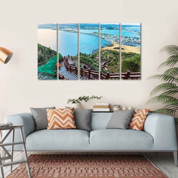 Jeju Do Beach Island South Korea Canvas Wall Art-5 Horizontal-Gallery Wrap-22" x 12"-Tiaracle