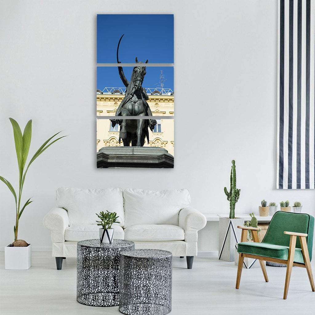 Jelacic Square In Zagreb Croatia Vertical Canvas Wall Art-3 Vertical-Gallery Wrap-12" x 25"-Tiaracle