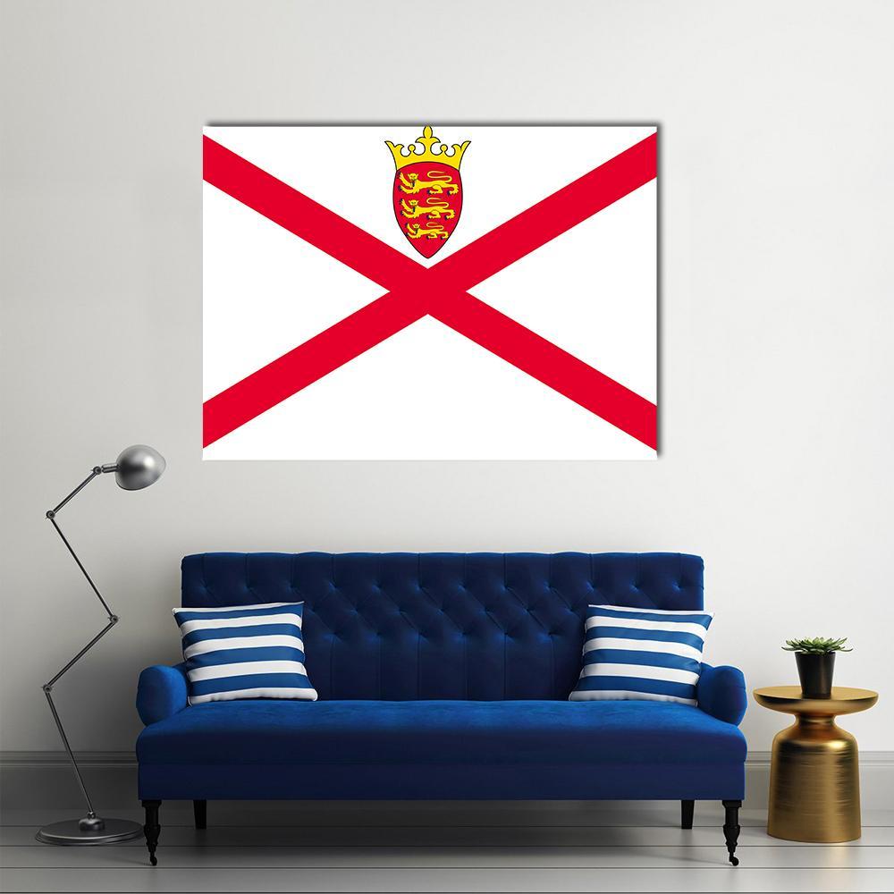 Jersey Flag Canvas Wall Art-1 Piece-Gallery Wrap-36" x 24"-Tiaracle