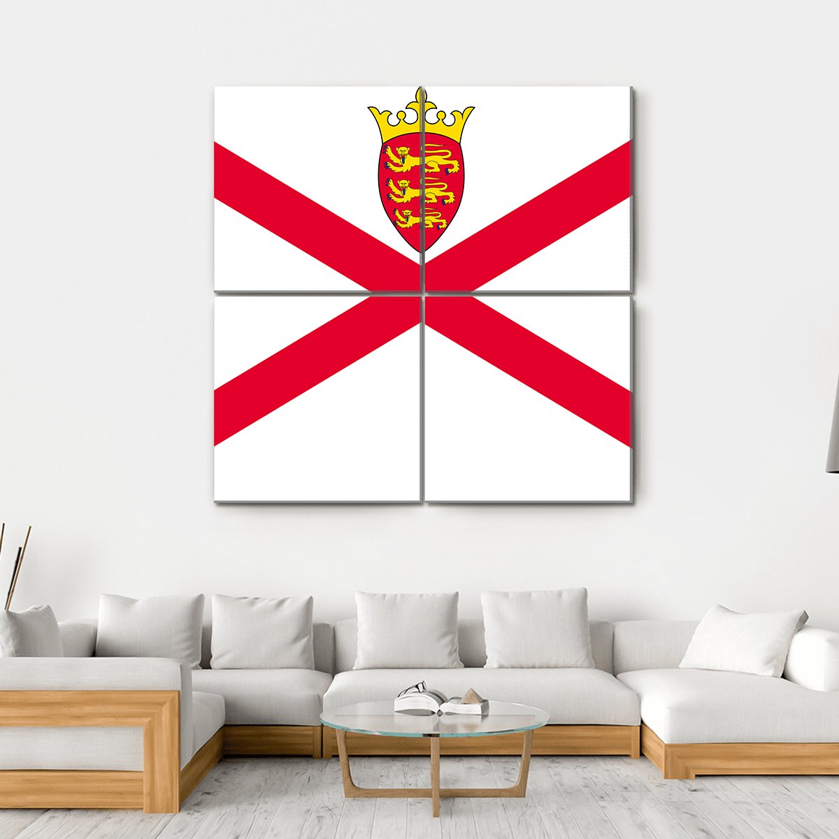 Jersey Flag Canvas Wall Art-4 Square-Gallery Wrap-17" x 17"-Tiaracle