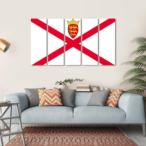 Jersey Flag Canvas Wall Art-5 Horizontal-Gallery Wrap-22" x 12"-Tiaracle
