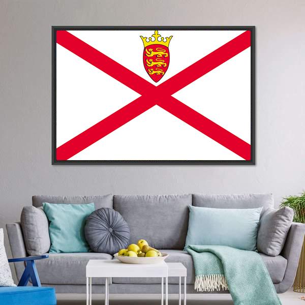 Jersey Flag Canvas Wall Art-5 Horizontal-Gallery Wrap-22" x 12"-Tiaracle