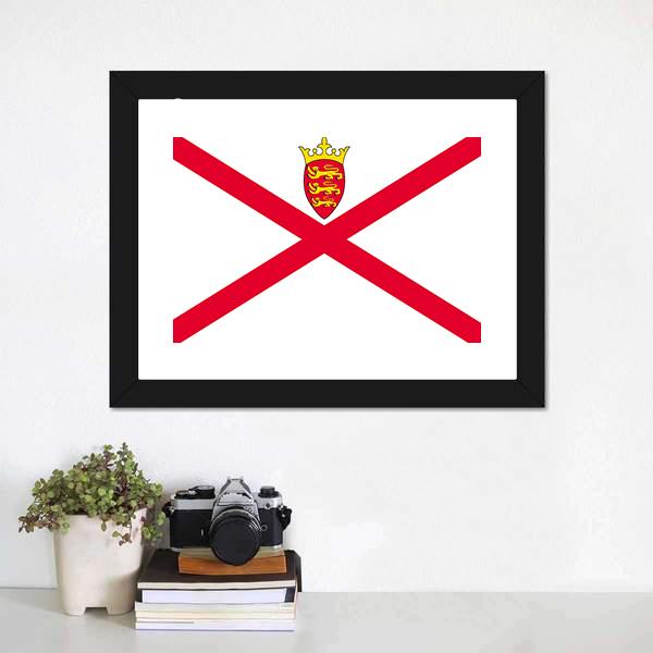 Jersey Flag Canvas Wall Art-1 Piece-Framed Print-20" x 16"-Tiaracle