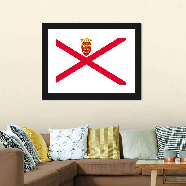 Jersey Flag Canvas Wall Art-5 Horizontal-Gallery Wrap-22" x 12"-Tiaracle