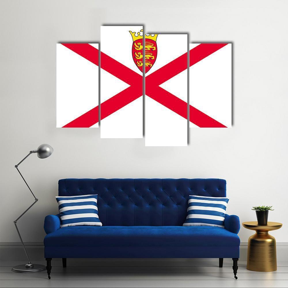 Jersey Flag Canvas Wall Art-4 Pop-Gallery Wrap-50" x 32"-Tiaracle