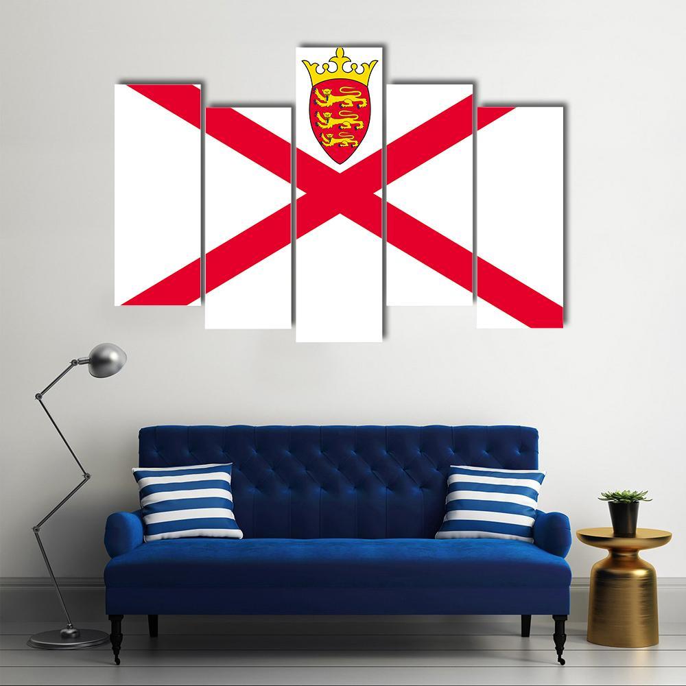 Jersey Flag Canvas Wall Art-5 Pop-Gallery Wrap-47" x 32"-Tiaracle