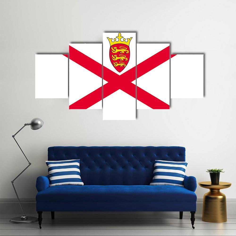 Jersey Flag Canvas Wall Art-3 Horizontal-Gallery Wrap-37" x 24"-Tiaracle