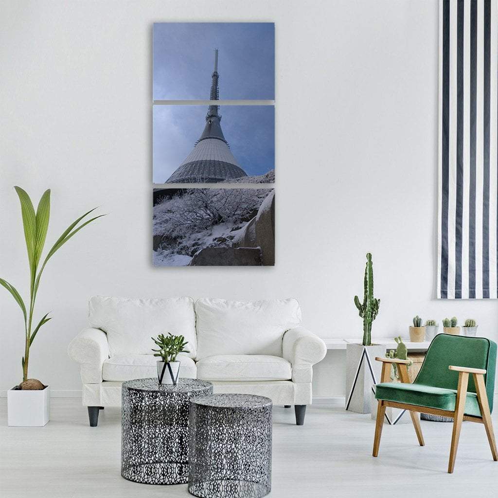 Jested Mountain In Winter Vertical Canvas Wall Art-3 Vertical-Gallery Wrap-12" x 25"-Tiaracle