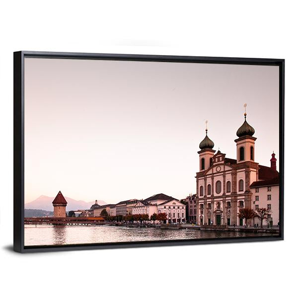 Jesuit Church Lucerne Canvas Wall Art-3 Horizontal-Gallery Wrap-25" x 16"-Tiaracle