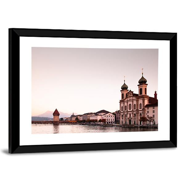 Jesuit Church Lucerne Canvas Wall Art-3 Horizontal-Gallery Wrap-25" x 16"-Tiaracle