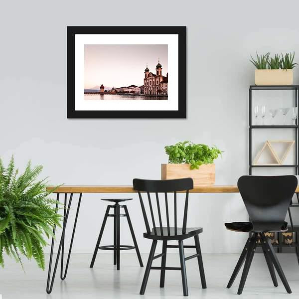 Jesuit Church Lucerne Canvas Wall Art-3 Horizontal-Gallery Wrap-25" x 16"-Tiaracle