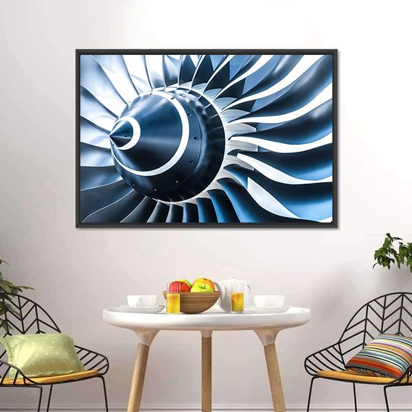 Jet Engine Blades Closeup Canvas Wall Art-5 Horizontal-Gallery Wrap-22" x 12"-Tiaracle