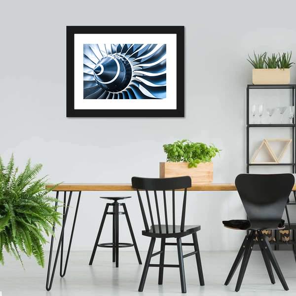 Jet Engine Blades Closeup Canvas Wall Art-5 Horizontal-Gallery Wrap-22" x 12"-Tiaracle