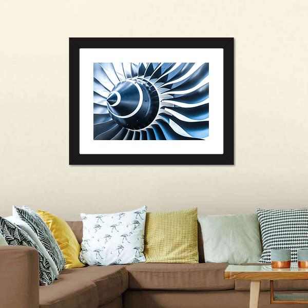 Jet Engine Blades Closeup Canvas Wall Art-5 Horizontal-Gallery Wrap-22" x 12"-Tiaracle
