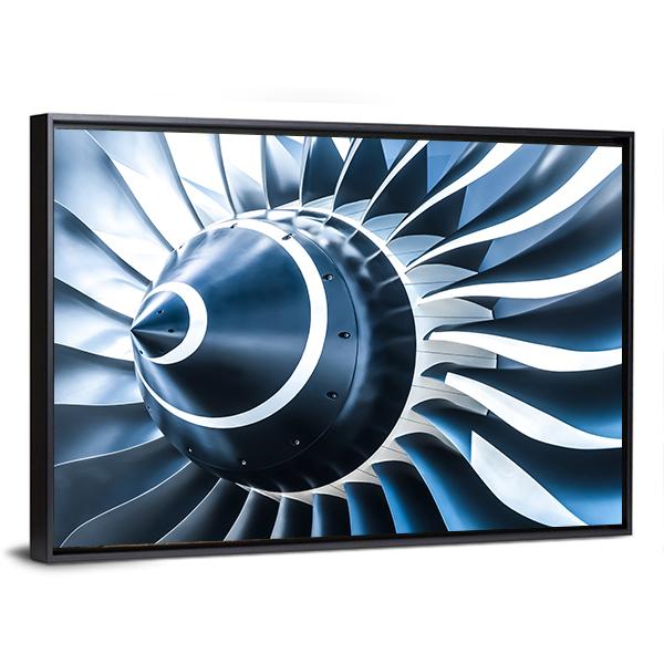 Jet Engine Blades Closeup Canvas Wall Art-5 Horizontal-Gallery Wrap-22" x 12"-Tiaracle
