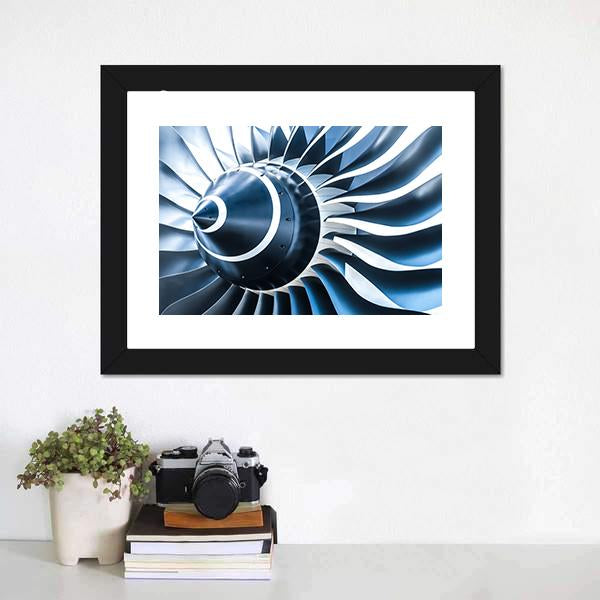 Jet Engine Blades Closeup Canvas Wall Art-1 Piece-Framed Print-20" x 16"-Tiaracle