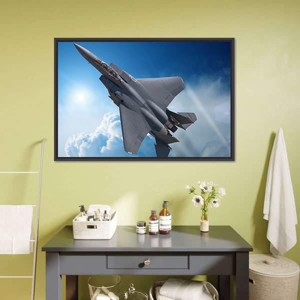 Jet Fighter Canvas Wall Art-5 Horizontal-Gallery Wrap-22" x 12"-Tiaracle