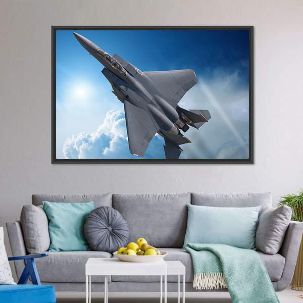 Jet Fighter Canvas Wall Art-5 Horizontal-Gallery Wrap-22" x 12"-Tiaracle