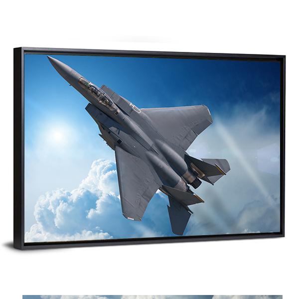 Jet Fighter Canvas Wall Art-5 Horizontal-Gallery Wrap-22" x 12"-Tiaracle