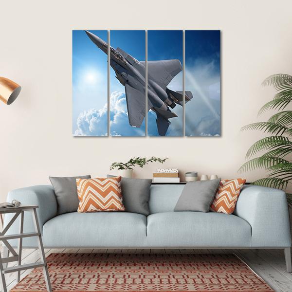 Jet Fighter Canvas Wall Art-4 Horizontal-Gallery Wrap-34" x 24"-Tiaracle