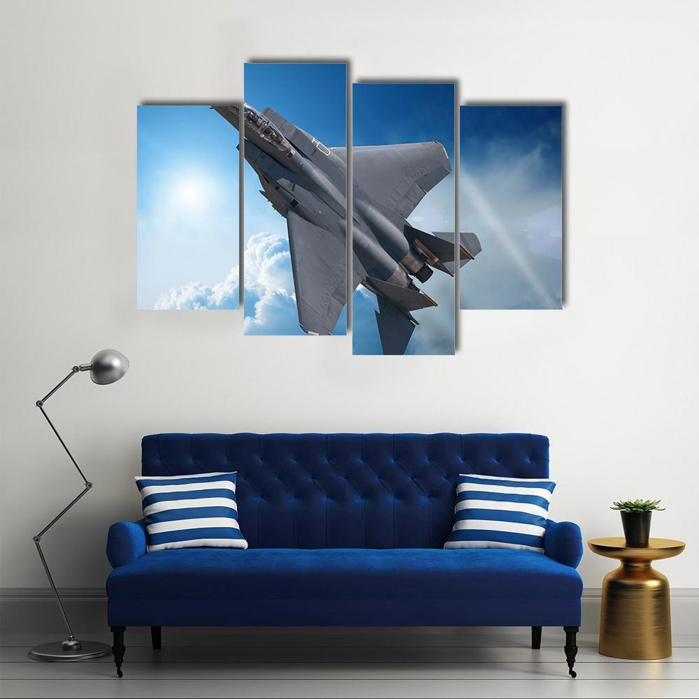 Jet Fighter Canvas Wall Art-4 Pop-Gallery Wrap-50" x 32"-Tiaracle