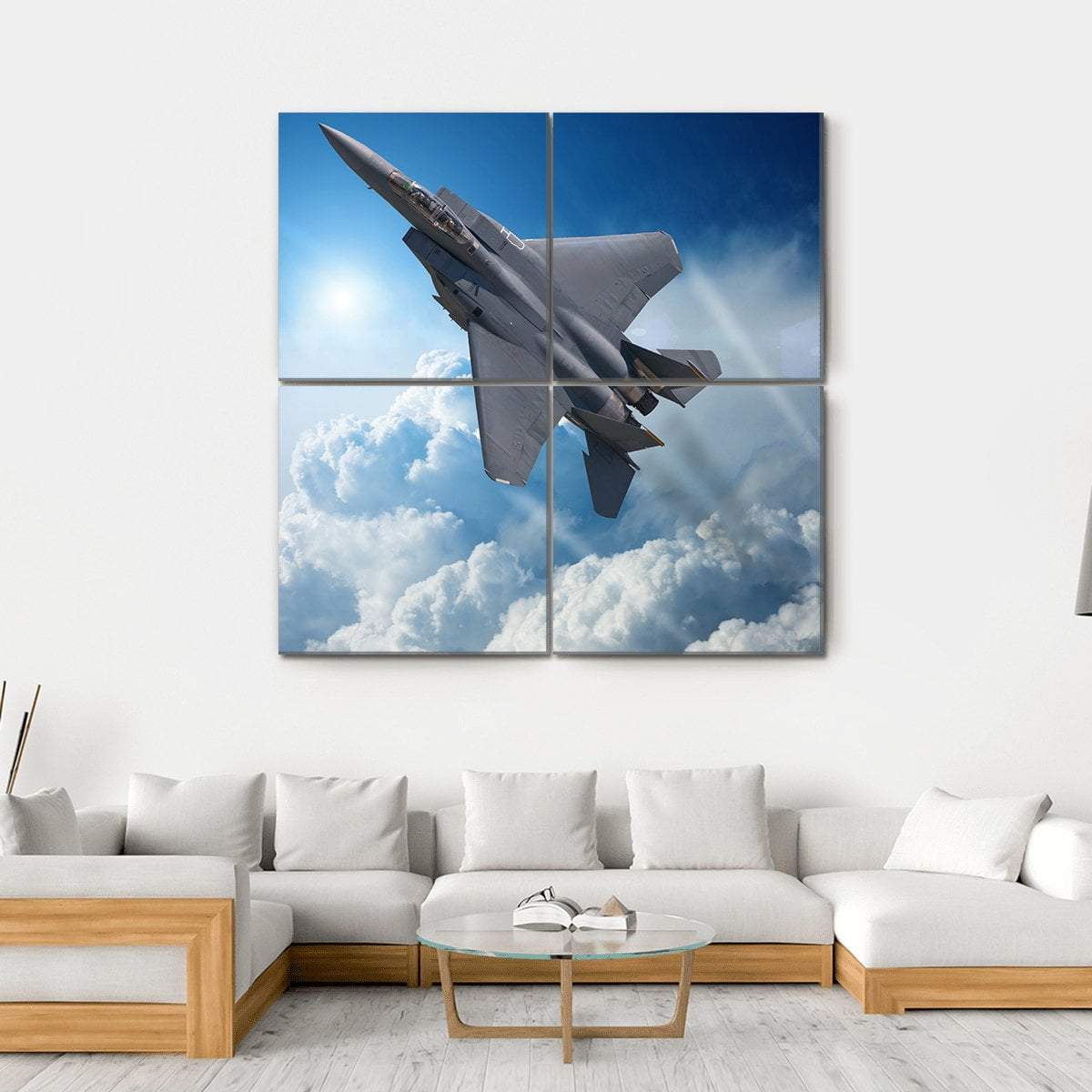 Jet Fighter Canvas Wall Art-4 Square-Gallery Wrap-17" x 17"-Tiaracle