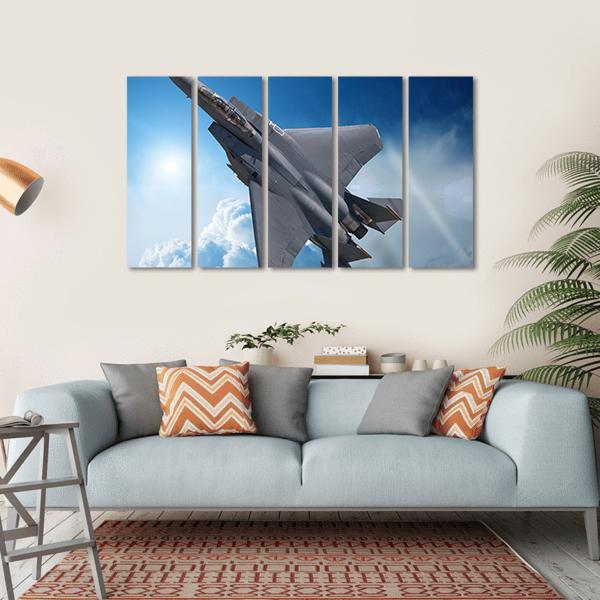 Jet Fighter Canvas Wall Art-5 Horizontal-Gallery Wrap-22" x 12"-Tiaracle