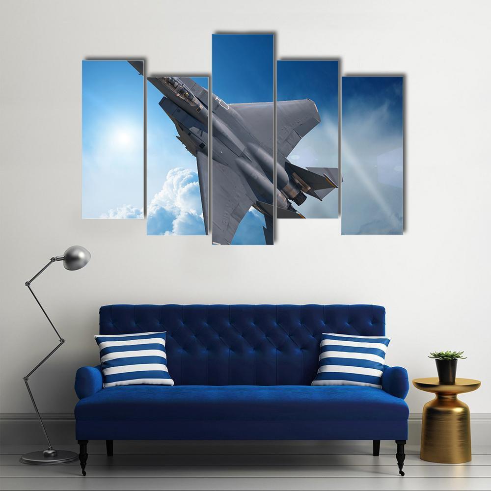 Jet Fighter Canvas Wall Art-5 Pop-Gallery Wrap-47" x 32"-Tiaracle