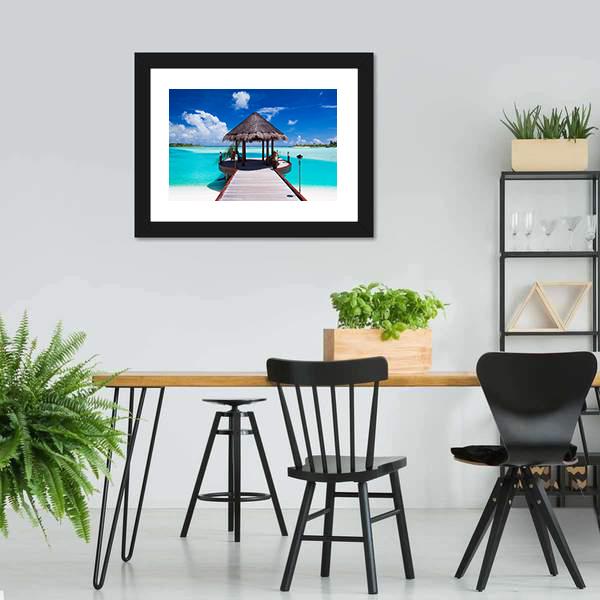 Jetty With Ocean View Canvas Wall Art-5 Horizontal-Gallery Wrap-22" x 12"-Tiaracle