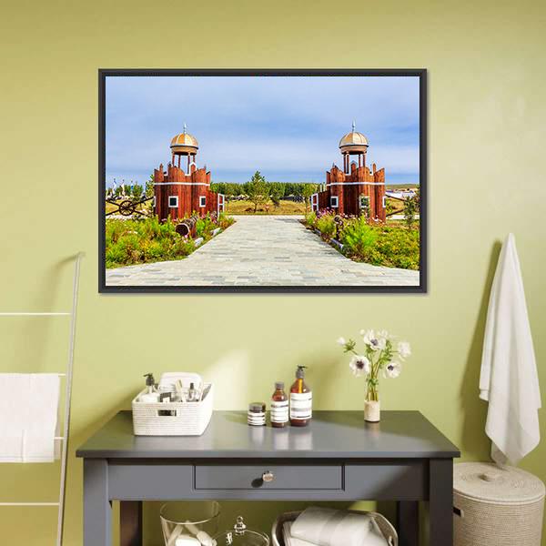 Jingbei Grassland Khan Palace Canvas Wall Art-1 Piece-Floating Frame-24" x 16"-Tiaracle