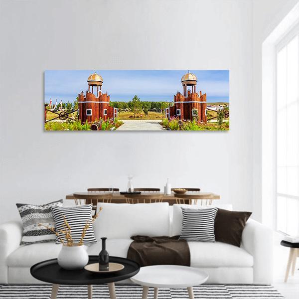 Jingbei Grassland Khan Palace Panoramic Canvas Wall Art-1 Piece-36" x 12"-Tiaracle