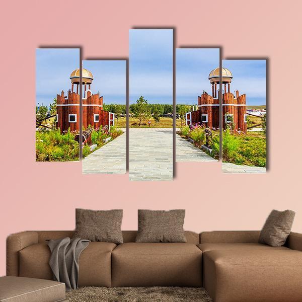 Jingbei Grassland Khan Palace Canvas Wall Art-5 Pop-Gallery Wrap-47" x 32"-Tiaracle