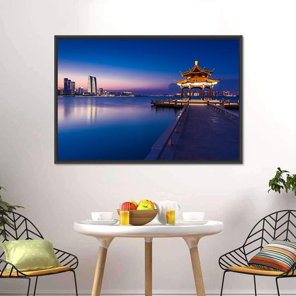 Jinji Lake China Canvas Wall Art-1 Piece-Floating Frame-24" x 16"-Tiaracle