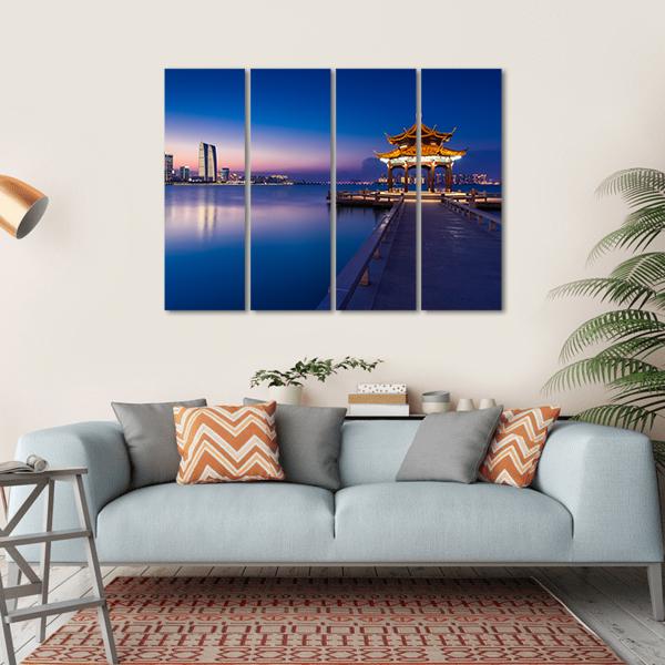 Jinji Lake China Canvas Wall Art-4 Horizontal-Gallery Wrap-34" x 24"-Tiaracle