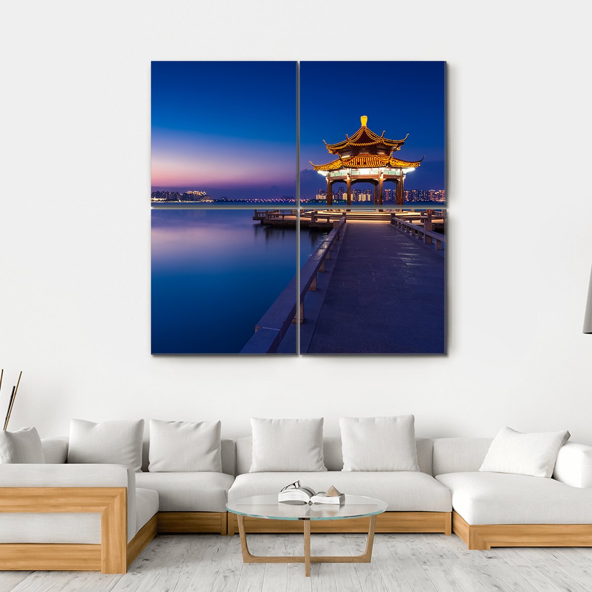 Jinji Lake China Canvas Wall Art-4 Square-Gallery Wrap-17" x 17"-Tiaracle