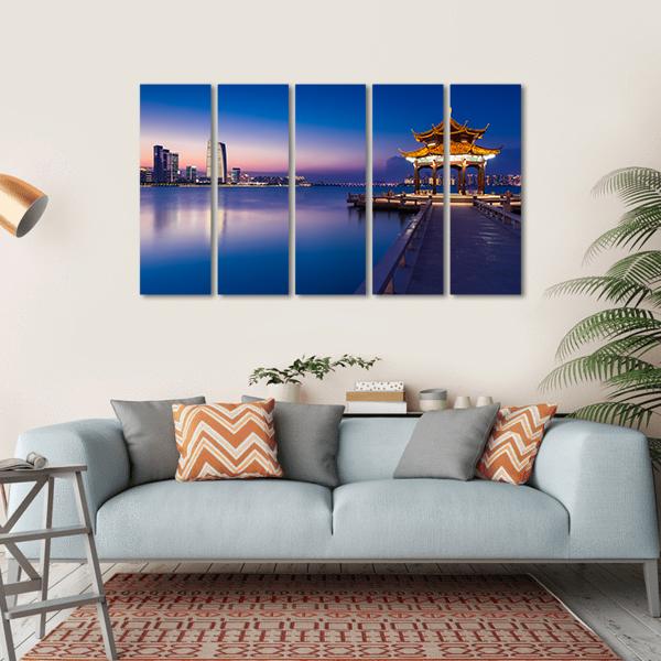 Jinji Lake China Canvas Wall Art-5 Horizontal-Gallery Wrap-22" x 12"-Tiaracle