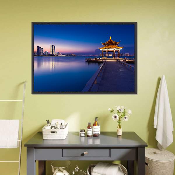 Jinji Lake China Canvas Wall Art-5 Horizontal-Gallery Wrap-22" x 12"-Tiaracle