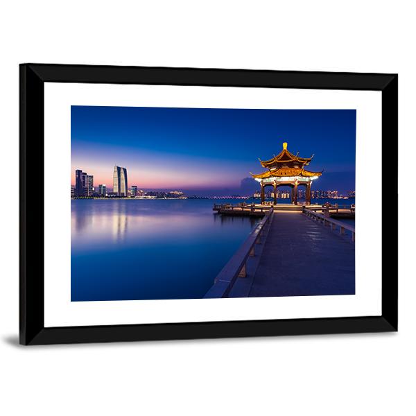 Jinji Lake China Canvas Wall Art-5 Horizontal-Gallery Wrap-22" x 12"-Tiaracle