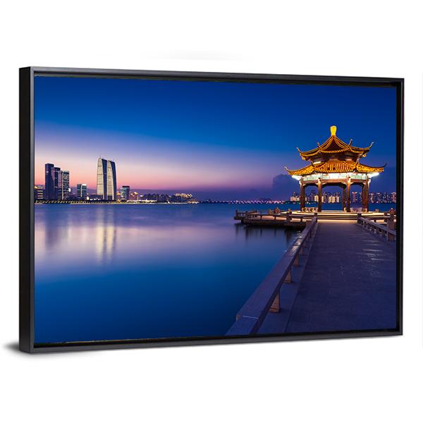 Jinji Lake China Canvas Wall Art-5 Horizontal-Gallery Wrap-22" x 12"-Tiaracle