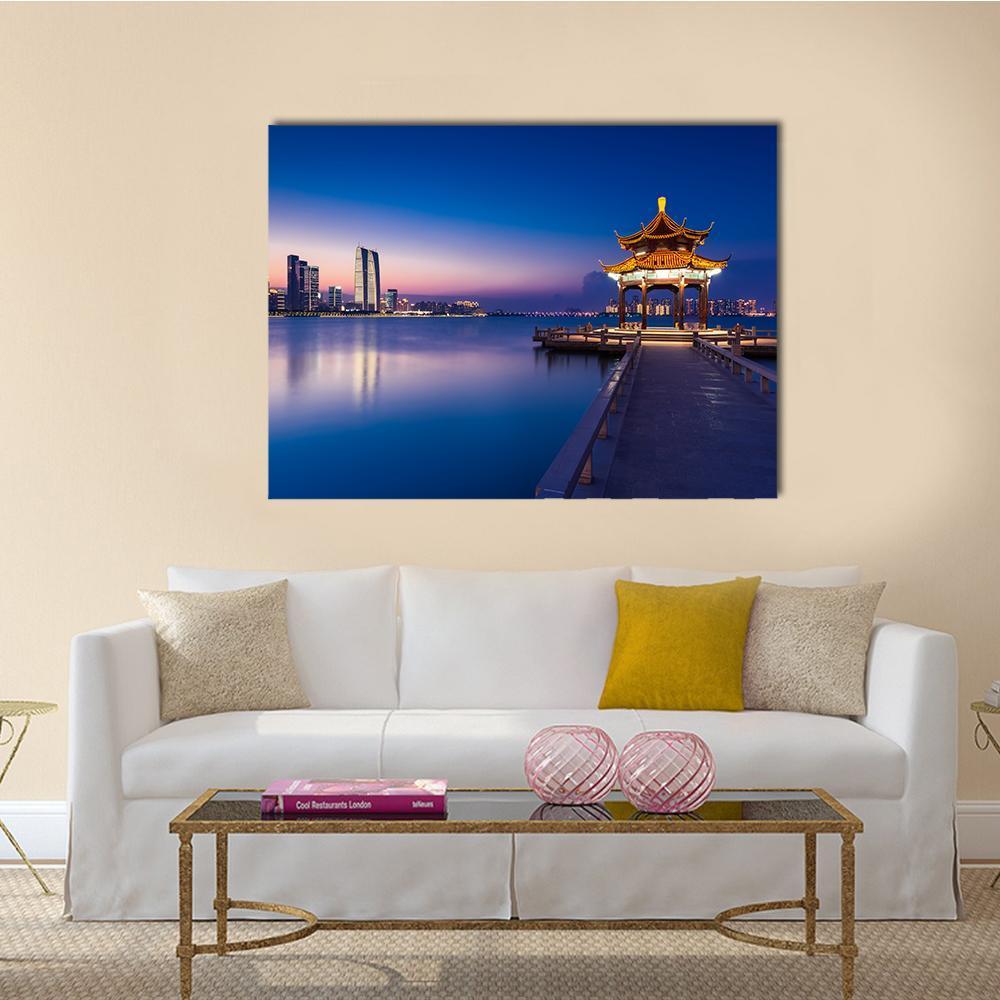 Jinji Lake China Canvas Wall Art-1 Piece-Gallery Wrap-48" x 32"-Tiaracle