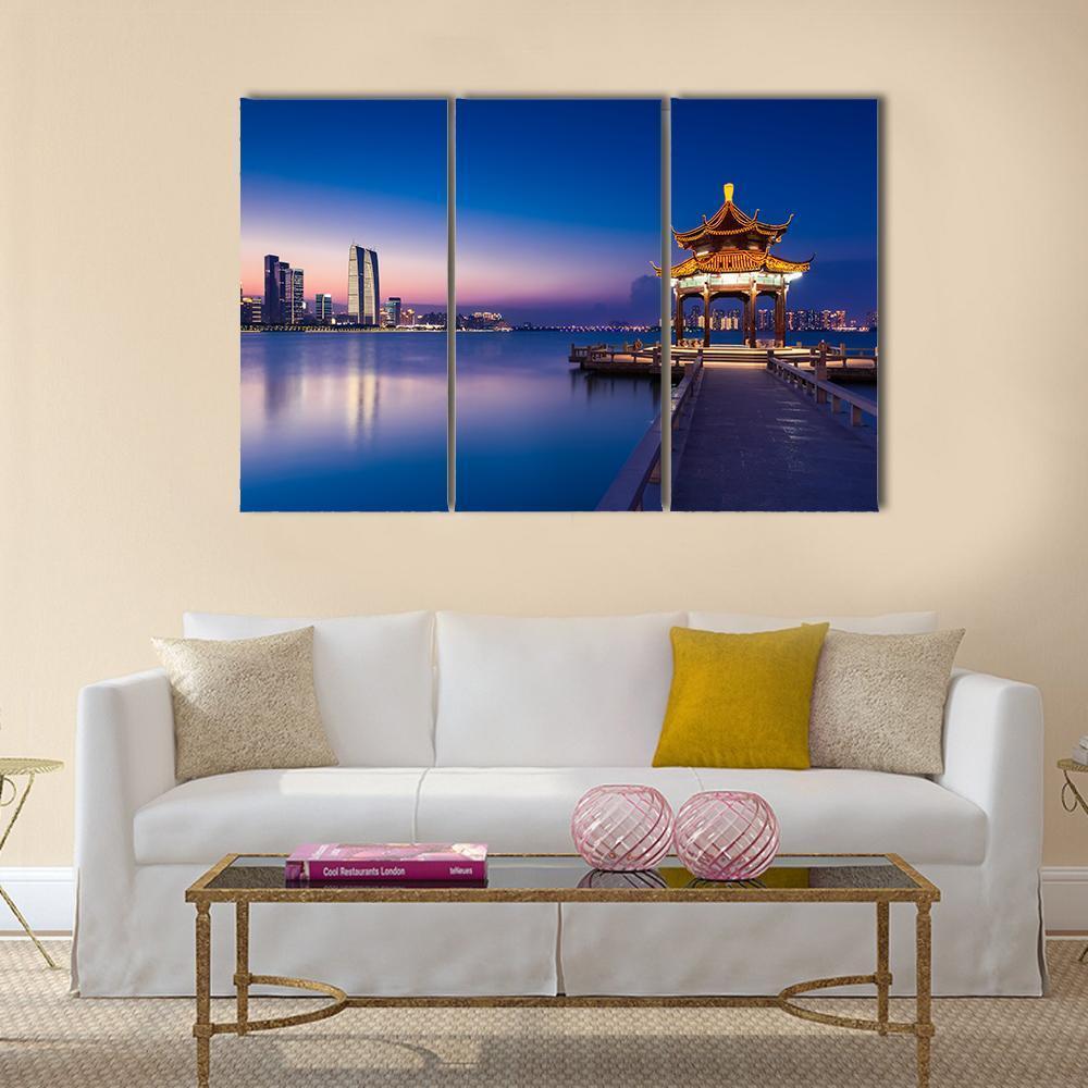 Jinji Lake China Canvas Wall Art-3 Horizontal-Gallery Wrap-37" x 24"-Tiaracle