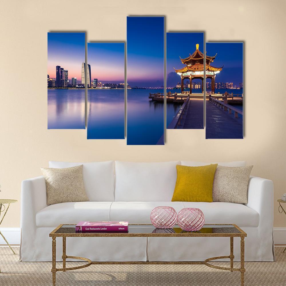 Jinji Lake China Canvas Wall Art-5 Pop-Gallery Wrap-47" x 32"-Tiaracle