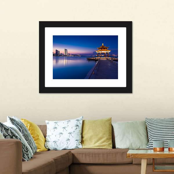 Jinji Lake China Canvas Wall Art-1 Piece-Framed Print-20" x 16"-Tiaracle