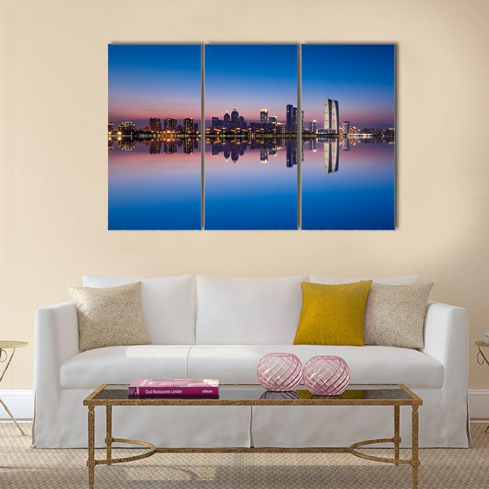 Jinji Lake In Suzhou City Canvas Wall Art-3 Horizontal-Gallery Wrap-37" x 24"-Tiaracle