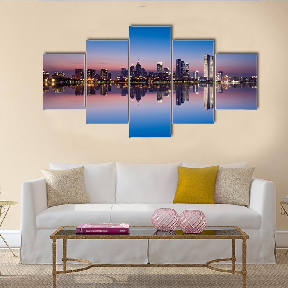 Jinji Lake In Suzhou City Canvas Wall Art-5 Star-Gallery Wrap-62" x 32"-Tiaracle