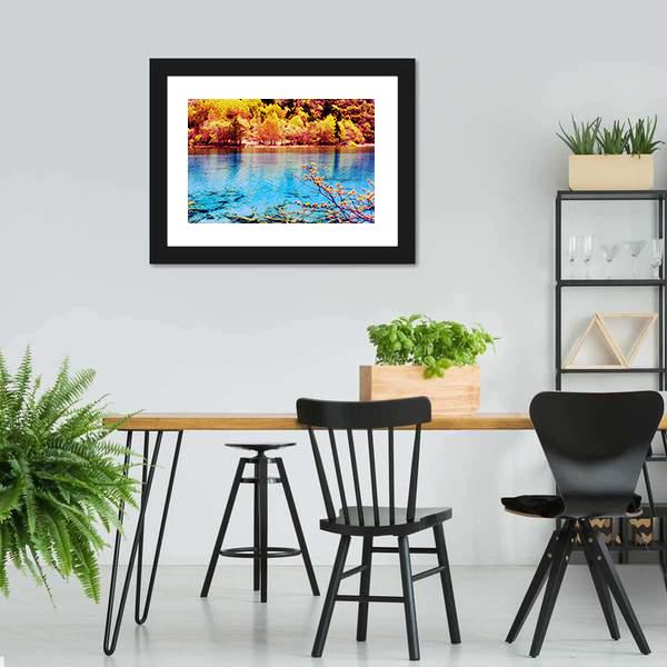 Jiuzhaigou Scenery Canvas Wall Art-5 Horizontal-Gallery Wrap-22" x 12"-Tiaracle