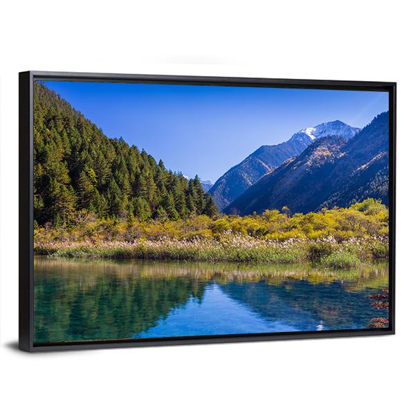 Jiuzhaigou Valley Scenic Canvas Wall Art-3 Horizontal-Gallery Wrap-25" x 16"-Tiaracle
