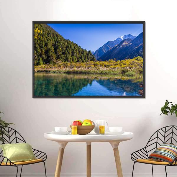 Jiuzhaigou Valley Scenic Canvas Wall Art-3 Horizontal-Gallery Wrap-25" x 16"-Tiaracle