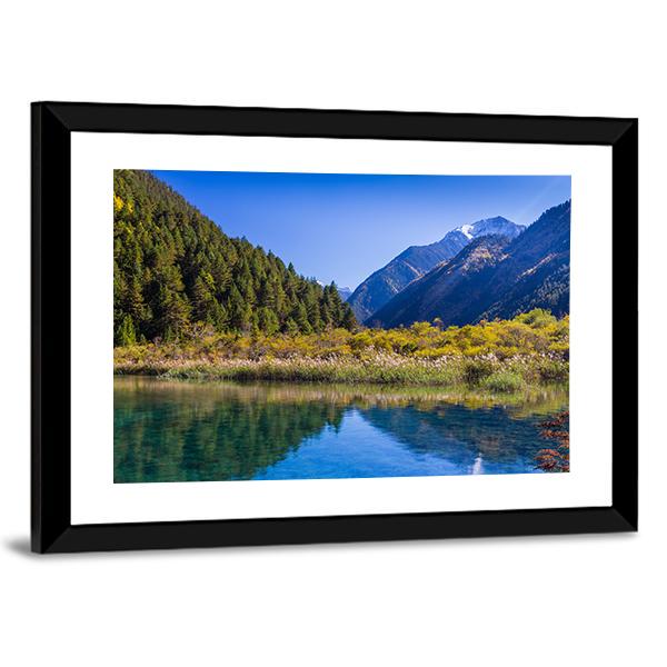 Jiuzhaigou Valley Scenic Canvas Wall Art-3 Horizontal-Gallery Wrap-25" x 16"-Tiaracle